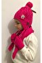 Beaded Tulle Pompom Beanie Set for Girl 3-8 Years Old - 3-Piece Winter Gift Set