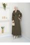 Modest Double Breasted Collar Waterproof Belted Full Length Trench Coat Rc1403013