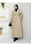 Modest Double Breasted Collar Waterproof Belted Full Length Trench Coat Rc1403013
