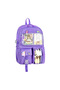 Royalglow Korean Style Kawaii Teddy Bear and Accessories Girls and Boys Primary School Bag with 3 Pockets Lilac