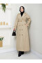 Modest Double Breasted Collar Waterproof Belted Full Length Trench Coat Rc1403013 - 6