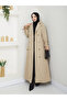 Modest Double Breasted Collar Waterproof Belted Full Length Trench Coat Rc1403013 - 4