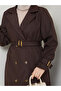 Modest Double Breasted Collar Waterproof Belted Full Length Trench Coat Rc1403013 - 8