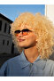 Square Design Yellow Black Glass Black Frame Women's Sunglasses - 3