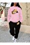 WOMEN'S O-NECK TEDDY PRINT TRACKSUIT SET