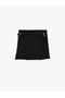 Viscose Blended Belt Detailed Pleated Short Skirt