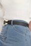 Gold Color Amorphous Metal Buckle Faux Leather Belt - 2