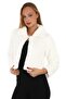 Women's White Brooch Etol Thai Feather Fur Bolero Jacket - 2
