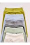 5-Pack 100% Cotton Patterned Unisex Basic High-Waist Baby Trousers - 5