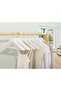 12 Pieces White Wood Look Plastic Hanger Clothing Clothes Shirt Hanger with Gold Hook - 7