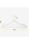 24 Pieces White Wooden Look Plastic Hanger Clothing Clothes Shirt Hanger with Gold Hook - 5