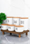 3Pcs 900ml Wooden Lid Acrylic (Plastic) Tea/Coffee/Sugar 3Pcs 400 ml Salt/Pepper/Spice Set (with Stand) - 4