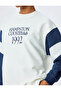 Three Yarn Crew Neck Cotton Printed Sweatshirt - 5