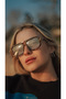 Women's Sunglasses Rectangular Leopard Bridged Frame Blue Glass - 3