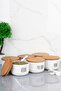 6-Piece 400ml Vacuum Acrylic (Plastic) Spice Jar Set with Wooden Lids, Transparent Labels, Spoons, Gift - 5