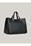 Women's Logo Leather Daily Use Black Shoulder Bag with Card Compartment AW0AW15177-BDS - 2