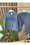 Babyaden Paris Written / Hoodie / Pocket Detail Unribbed Thin Seasonal Boy School Tracksuit - 3