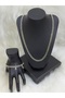 Flat Chain Necklace and Letter Detailed Bracelet Set for Men - Lover and Gift - 6