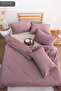 Line Double Burgundy Duvet Cover Set |   Cotton Sheets with Elastic Band - 2