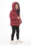 Girl's Burgundy Fleece Hooded Waterproof Windproof Inflatable Winter Coat & Coat - 2