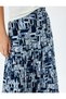 Patterned Thick Pleated Oversize Midi Skirt - 5