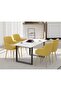 Dec 136 BLK Wooden Dining Table Loop-Leg, 6-Seater for Kitchen-140cm, Premium White - 3