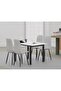 Dec 72 BLK Wooden Dining Table U-Leg, 4-Seater for Kitchen-120cm, Premium White Finish - 4