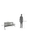 Cosmos Metal 3 Seater Bench Without Cushion- Electroplated Metal Built - 8