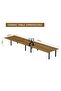 Dec 72 BLK Wooden Dining Table U-Leg, 10-Seater-360cm, Cognac Brown Sherman Oak Finish - 5