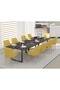 Dec 136 BLK Wooden Dining Table Loop-Leg, 10-Seater for Kitchen-360cm, Black Pietra Grigia - 3