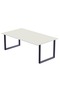 Dec 136 BLK Wooden Dining Table Loop-Leg, 6-Seater for Kitchen-140cm, Premium White