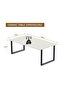 Dec 136 BLK Wooden Dining Table Loop-Leg, 6-Seater for Kitchen-140cm, Premium White - 5