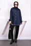 Navy Blue Tasseled Denim Jacket - 2