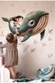 Whale and His Friend Ocean Cruise Children's Room-Kindergarten Door-Wall Adhesive Sticker Set - 2