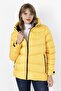 Women's Yellow Hooded Lined Waterproof Wind Resistant Fiber Filled Puffer Coat Jacket Parka