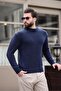 Navy Blue Crew Neck Overfit Men's Knitwear Sweater E7402 - 7