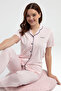 Women's Orange Shirt Pajama Set - 3