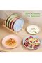 SKY-TOUCH Unbreakable Dinner Plates Set of 4, Reusable Wheat Straw Plates 9 Inches, Lightweight Unbreakable Dinner Dishes Plates, Dishwasher & Microwave Safe (Pack of 2) - 3