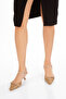 Women's Stiletto with Straw Detail Nude Heel - 3