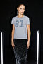 Since Women's Regular Printed Rhinestone Round Neck Light Gray T-Shirt - 2