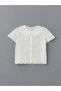 Lcw Kids Ecru Baby Collar Scalloped Detailed Girl's Shirt