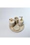 Decorative Natural Beige Marbroom Accessory 5 Pieces Marbroom Bathroom Set / Marbroom Bathroom Set - 2