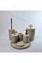 Decorative Natural Beige Marbroom Bathroom Set of 7 Marbroom Bathroom Set