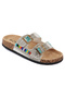 Toledo Anatomical Sole Stone Bead Detailed Sea Pool Beach Women's Slippers - 5