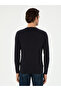Navy Blue Slim Fit Cashmere Silk Blend Crew Neck Knitwear Sweater 50293273-Vr033 - 5