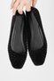 Black Women's Stoned Ballerina Comfortable Sole Casual Shoes - 3