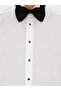 White Slim Fit Cuffed Cotton Blend Tuxedo Shirt 50285569-Vr013 - 7