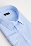 Men's Big Size Easy-Iron Dobby Cotton Blue Shirt with Tie