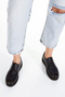 Inside and Outside Genuine Leather Crocodile Navy Blue Orthopedic Sole Lace-Up Women's Shoes - 3