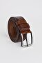 Men's 100% Genuine Leather 4 cm Sports Brown Belt